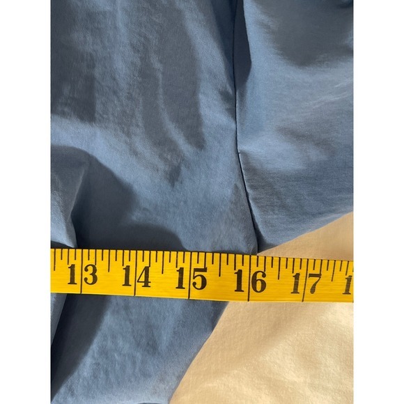 ZARA boho peasant Blue Button Front Shirt Dress Long Sleeve‎ Cinched Waist XS - Picture 3 of 10